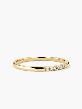 Mejuri Diamonds Line Stackable Ring - Yellow Gold